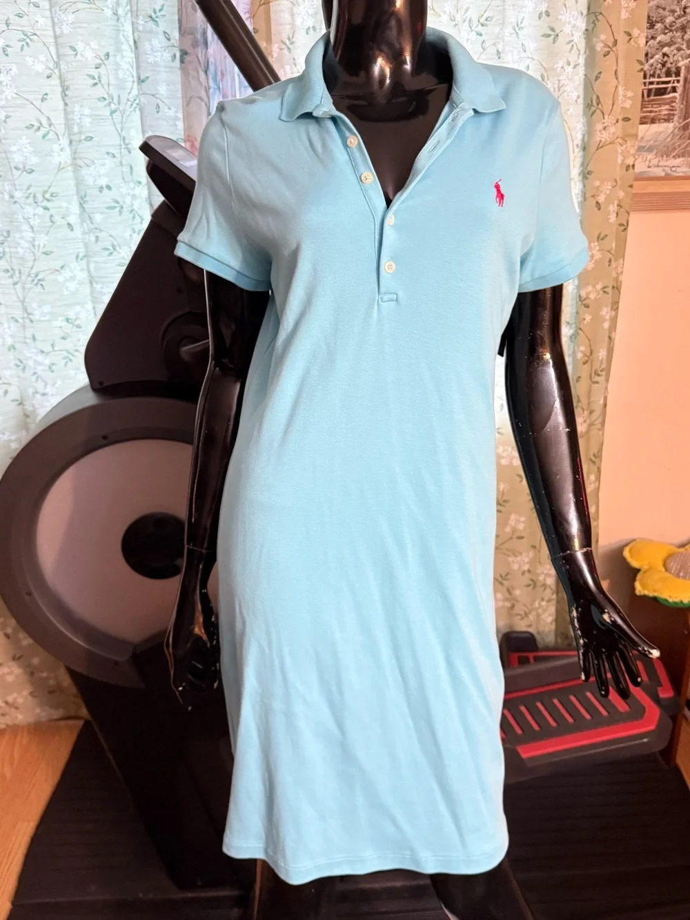 Polo by Ralph Lauren Light Aqua Cotton Polo Slip Dress